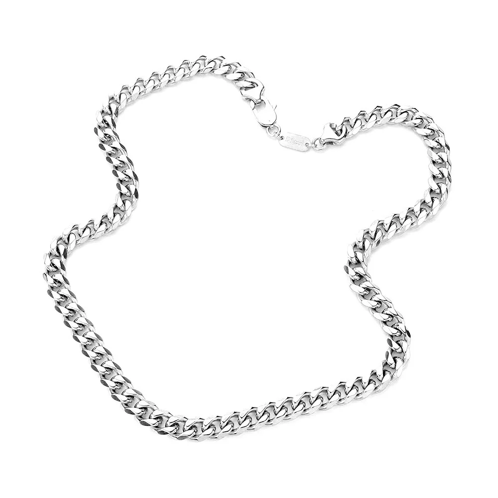 Stainless Steel Diamond Cut Cuban Chain Necklace